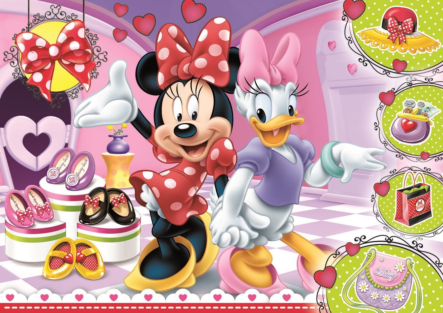 TREFL Třpytivé puzzle Minnie a Daisy 100 dílků - obrázek 2