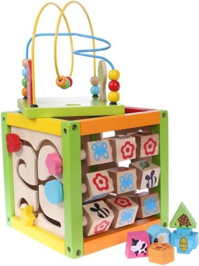 ECO TOYS Dřevěná edukační kostka  ECO TOYS - obrázek 1