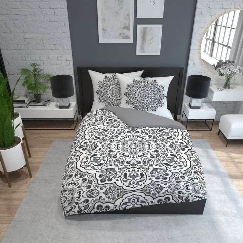 FRANCOUZSKÉ POVLEČENÍ 220x200 MANDALA GREY - obrázek 3