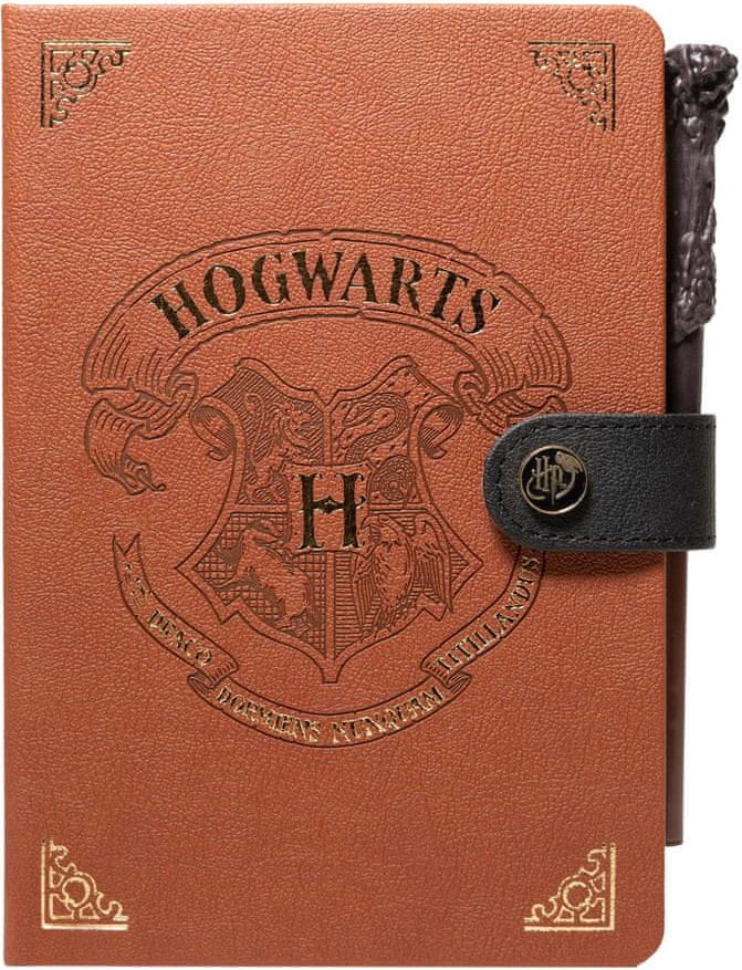 CurePink Poznámkový blok s propiskou Harry Potter: Erb Bradavic (A5 14,8 X 21 cm) - obrázek 1