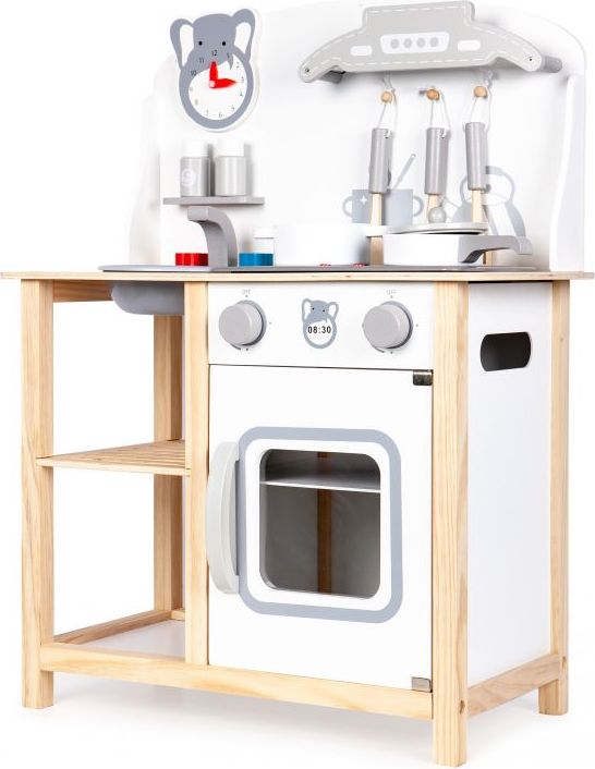 Mamido  Dětská dřevěná kuchyňka se zvuky bílá - obrázek 1