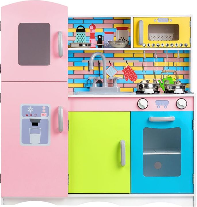 Mamido  Dětská dřevěná kuchyňka s vybavením Multicolor - obrázek 1