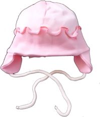 Čepice kojenecká bavlna - OBŠITÝ LEM růžová - vel.68 - obrázek 1