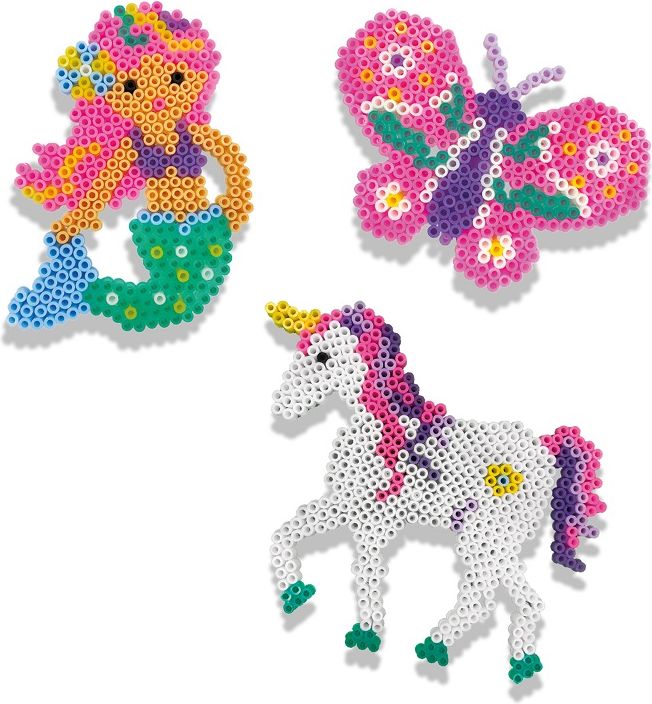 SES CREATIVE Korálky zažehlovací fantasy set 2400ks se 3 šablonami - obrázek 2