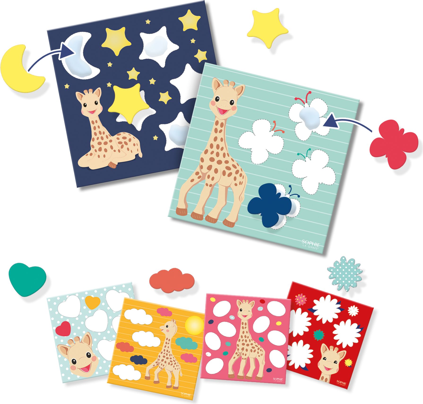 SES Creative Baby Žirafa Sofie lepení tvarů set s prstovým lepidlem - obrázek 1