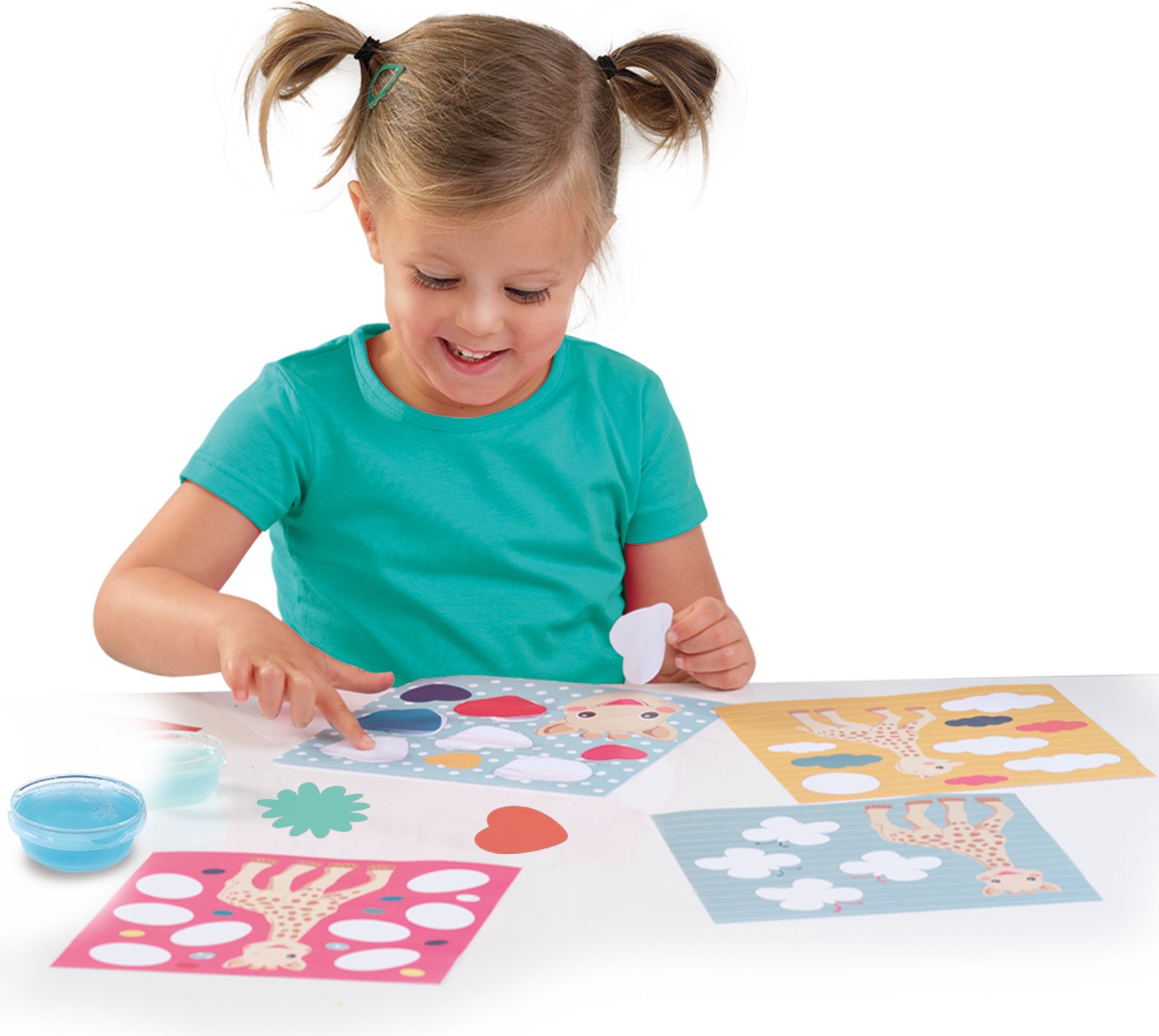 SES Creative Baby Žirafa Sofie lepení tvarů set s prstovým lepidlem - obrázek 2