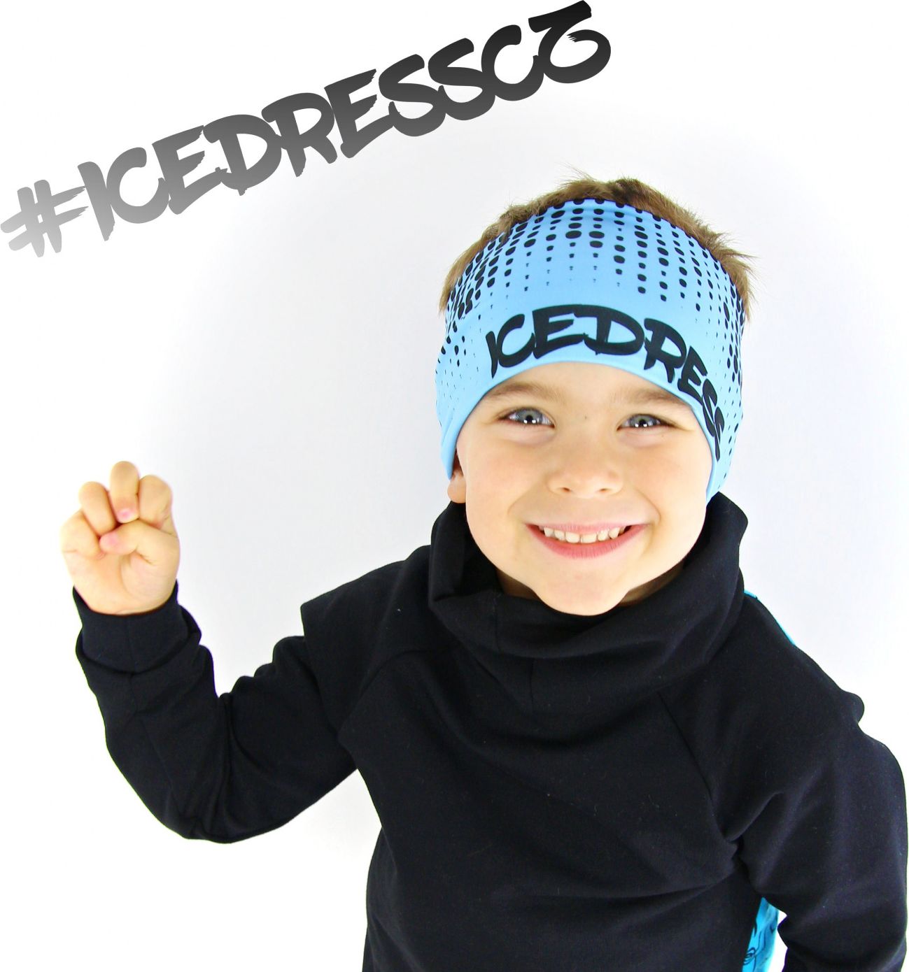 IceDress sportovní čelenka LIMITKA DOT BLUE II Velikost: DĚTSKÁ jaro/léto Obvod 48-52cm - obrázek 2