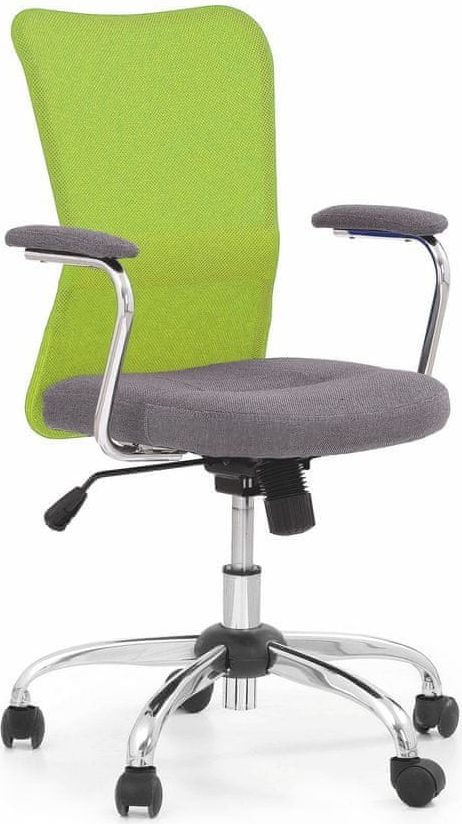 Halmar Dětská síťovaná židle Andy, šedá/limetka - obrázek 1