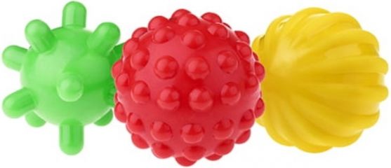 TULLO Edukační barevné míčky 3ks v balení - zelený/červený/žlutý - obrázek 1