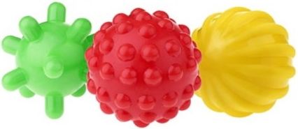 TULLO Edukační barevné míčky 3ks v balení - zelený/červený/žlutý - obrázek 1