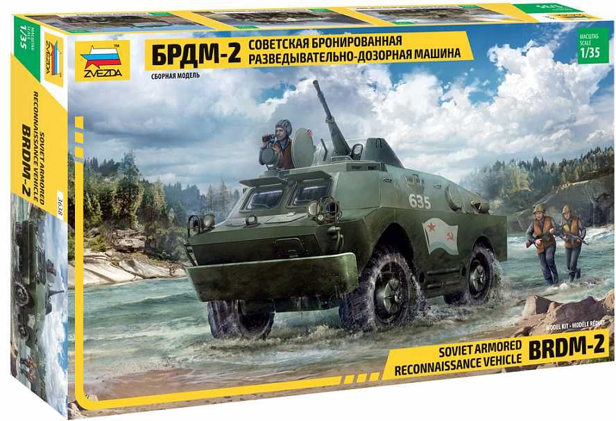 ZVEZDA Model Kit military 3638 - BRDM-2 Russian Armored Car (1:35) - obrázek 1