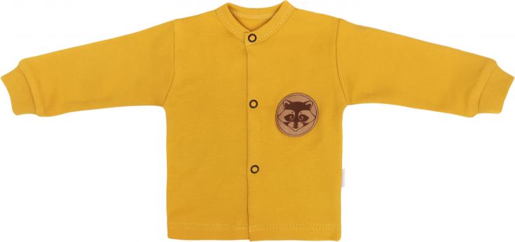 Mamatti Mamatti Novozenecká bavlněná košilka, kabátek, Mýval - hořčicová, vel. 62 - obrázek 1