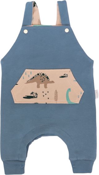 Mamatti Mamatti Dětské láclové tepláčky Dinosaurus, modré, vel. 68 - obrázek 1