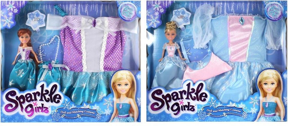 Panenka Princezna Sparkle Girlz zimní + šatičky - 2 druhy - obrázek 1