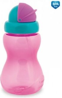 Sportovní láhev se slámkou Canpol Babies - růžová - obrázek 1