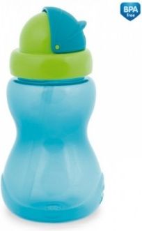 Sportovní láhev se slámkou Canpol Babies - modrá - obrázek 1