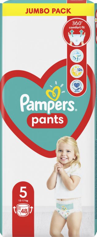 PAMPERS Pants 5, 48 ks (11-18 kg) JUMBO Pack - plenkové kalhotky - obrázek 1