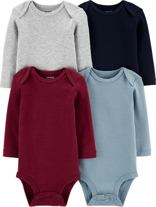 CARTER'S Body dlouhý rukáv Mix chlapec jednobarevné LBB 4 ks 24 m/vel. 92 - obrázek 1