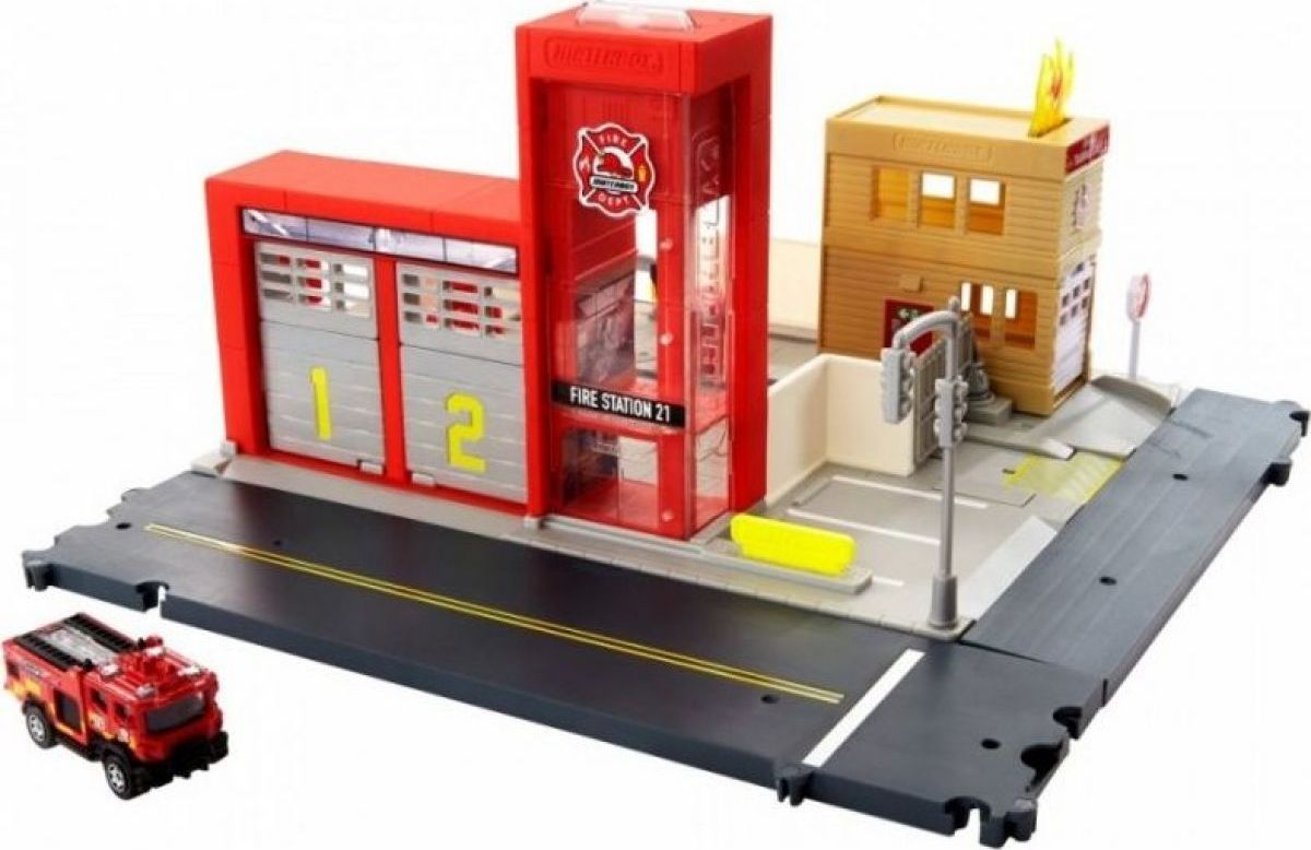 Matchbox Auto Hasičská stanice se světly a zvuky - obrázek 1