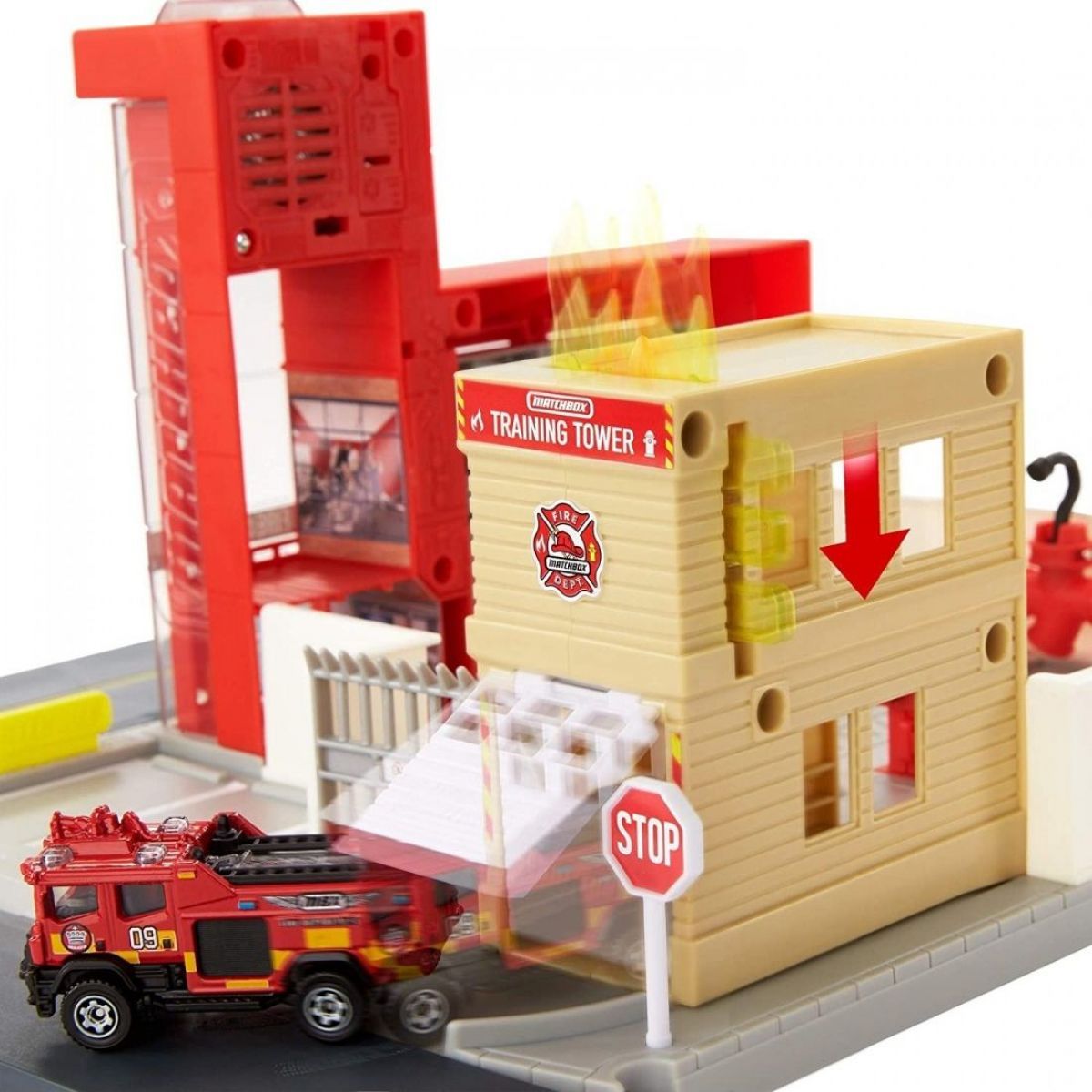 Matchbox Auto Hasičská stanice se světly a zvuky - obrázek 3