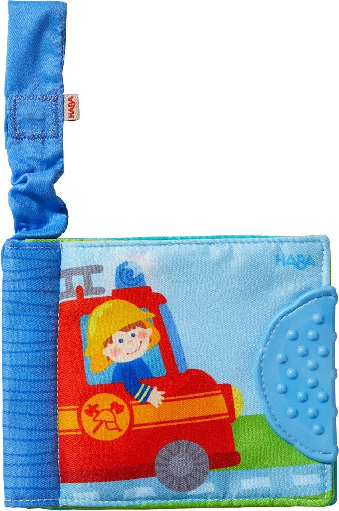 Haba Textilní knížka pro miminka Záchranné vozy - obrázek 1