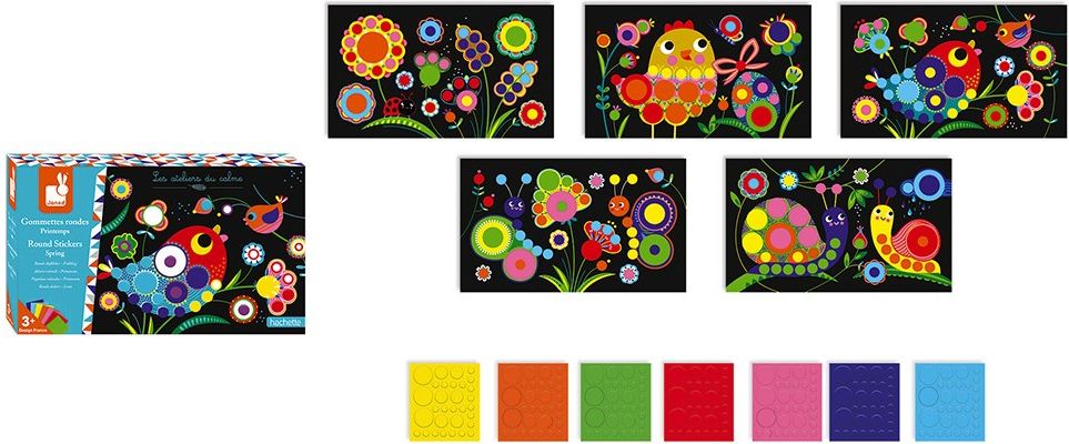 Janod Kreativní sada s kulatými nálepkami Jaro - obrázek 2