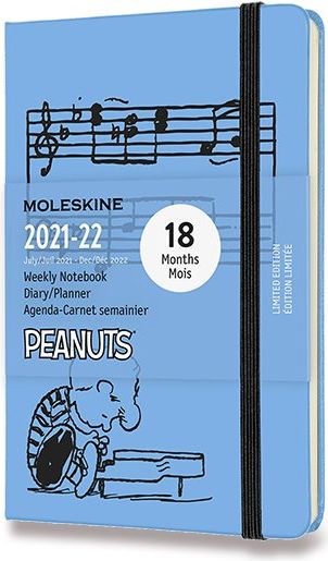 Moleskine 18měsíční diář 2021-22 Peanuts - tvrdé desky S, týdenní, modrý týdenní - obrázek 1