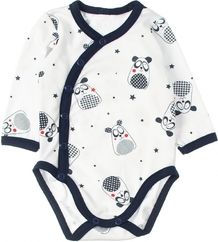 Kojenecká souprava 2-dílná bavlna - PANDA PROUŽKY bílo-granátová - vel.62 - obrázek 2