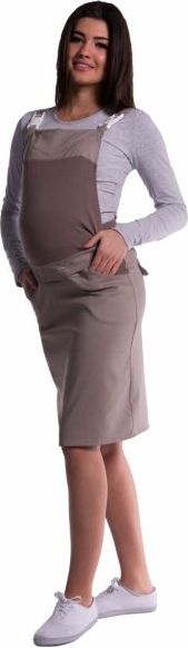 Těhotenské šaty/sukně s láclem - cappucino - L - XXXL (46) - obrázek 1