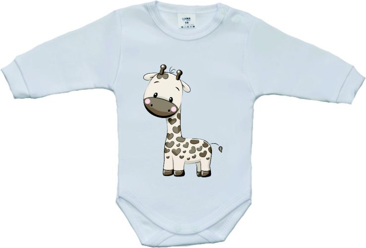 Body pro miminko Gama roztomilá hnědá žirafa velikost 50 - obrázek 1