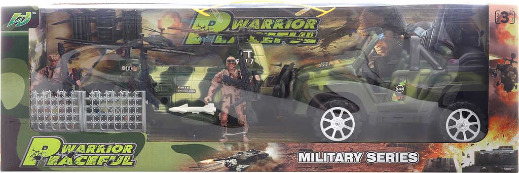 Army herní set velký vojenský terénní auto s helikoptérou se 3 vojáky a doplňky - obrázek 1