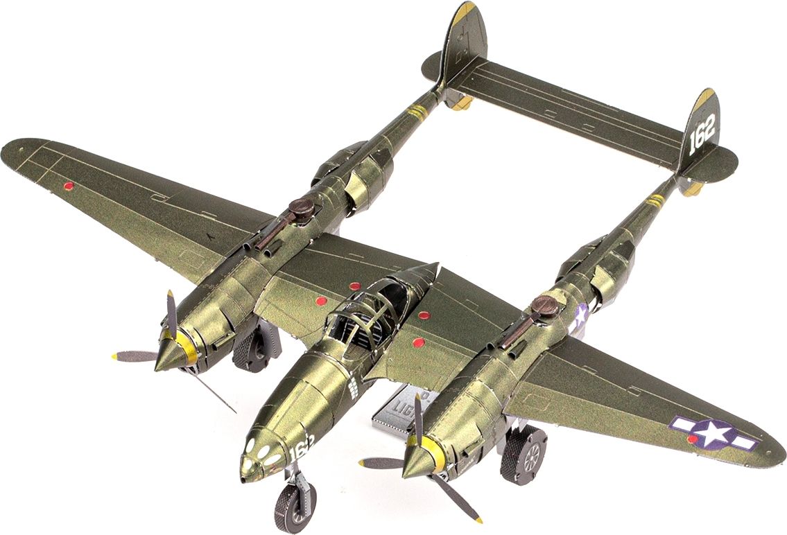 METAL EARTH 3D puzzle Lockheed Martin P-38 Lightning (ICONX) - obrázek 5