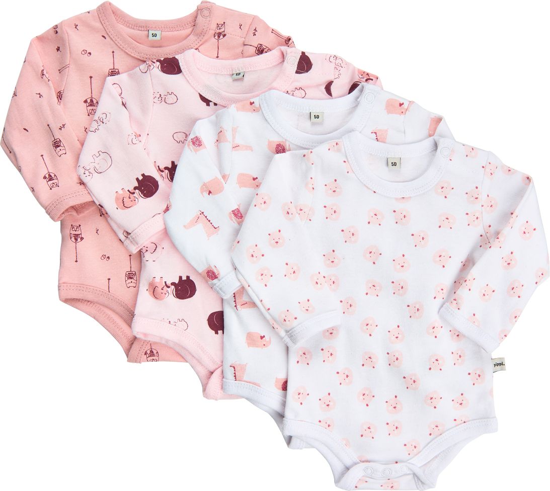 Pippi kojenecké body s dlouhým rukávem OEKO - TEX set 4 ks 3819 - 501 Velikost: 50 - obrázek 1