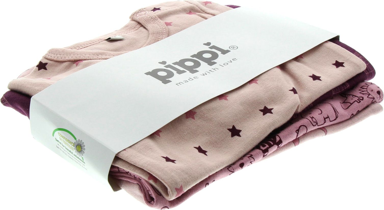 Pippi kojenecké body s dlouhým rukávem OEKO - TEX set 4 ks 3819 - 600 Velikost: 50 - obrázek 2