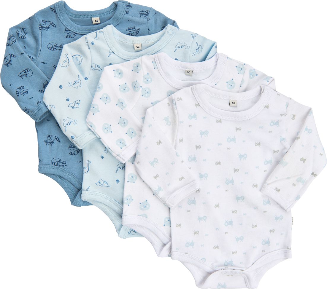 Pippi kojenecké body s dlouhým rukávem OEKO - TEX set 4 ks 3819 - 701 Velikost: 50 - obrázek 2