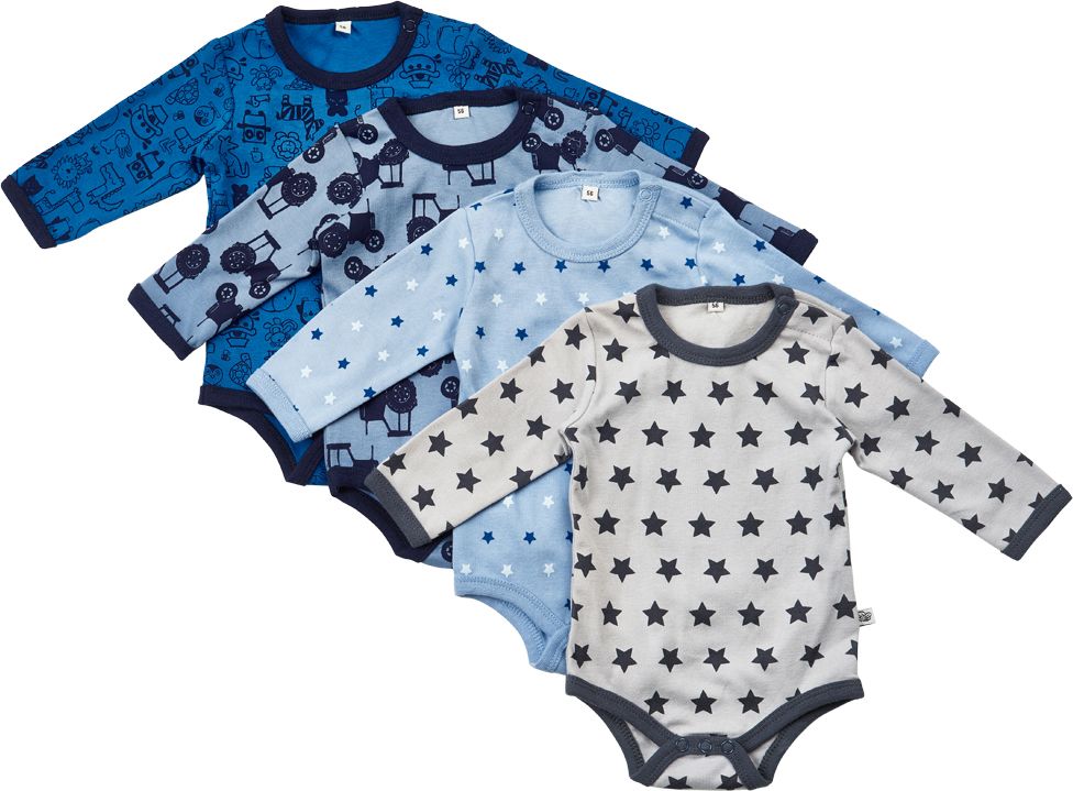 Pippi kojenecké body s dlouhým rukávem OEKO - TEX set 4 ks 3819 - 725 Velikost: 50 - obrázek 1