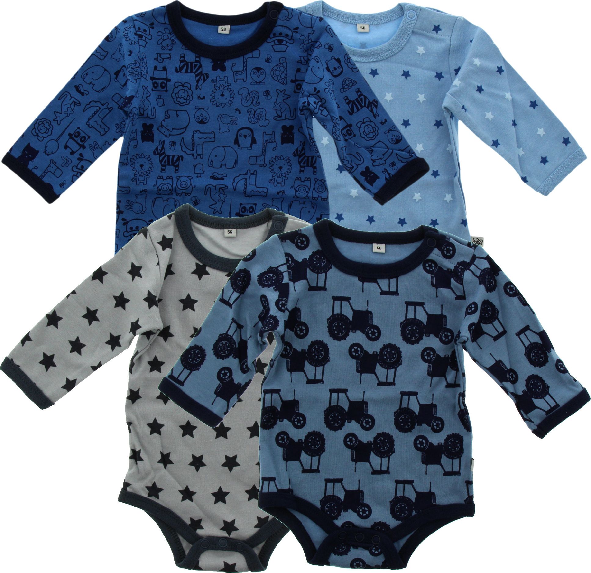 Pippi kojenecké body s dlouhým rukávem OEKO - TEX set 4 ks 3819 - 725 Velikost: 50 - obrázek 2