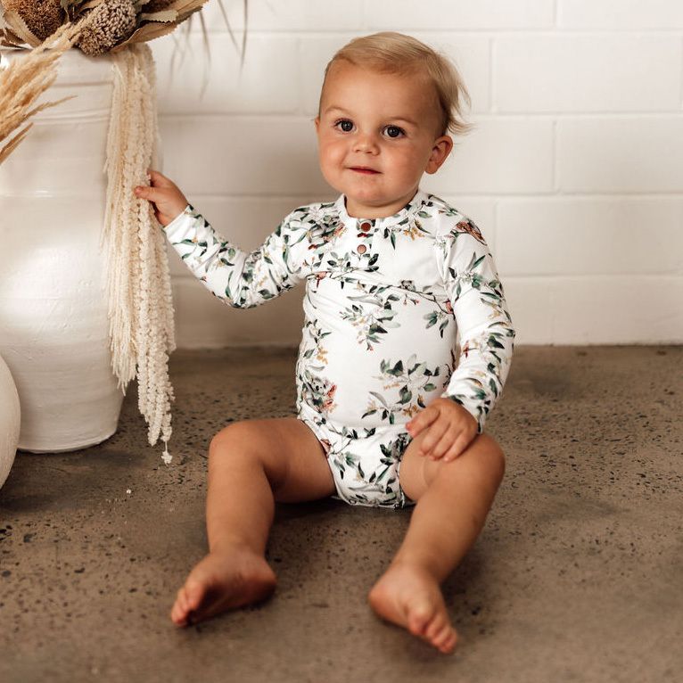 Snuggle Hunny Kids body s dlouhým rukávem Eucalypt GOTS Velikost: 56 - obrázek 1
