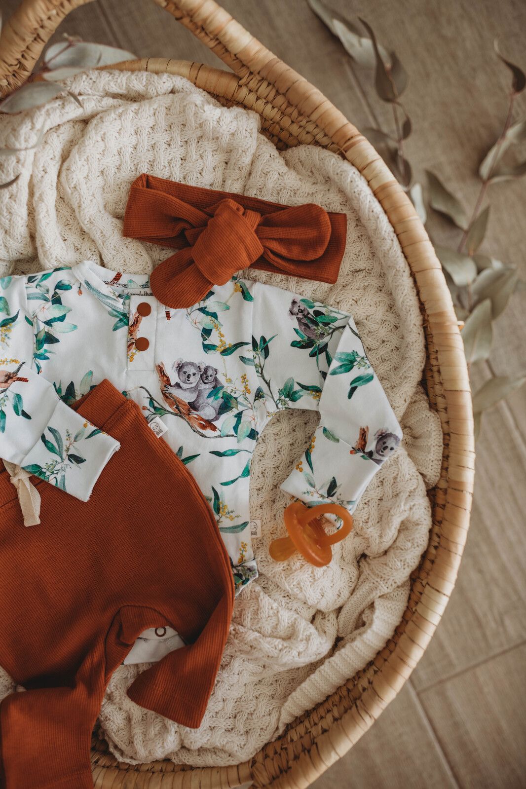 Snuggle Hunny Kids body s dlouhým rukávem Eucalypt GOTS Velikost: 56 - obrázek 4