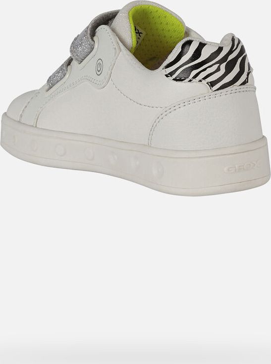 GEOX dětské boty slip-on se svítící podrážkou SKYLIN GIRL bílé - žluté - J158WH Velikost: 26 - obrázek 4