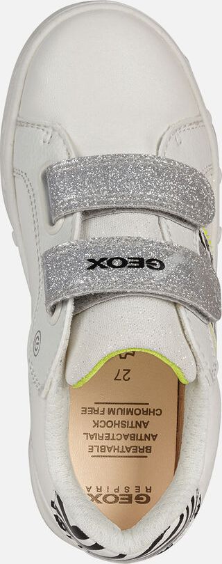 GEOX dětské boty slip-on se svítící podrážkou SKYLIN GIRL bílé - žluté - J158WH Velikost: 26 - obrázek 6