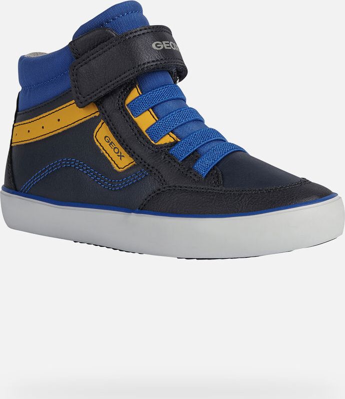 GEOX dětské kotníkové boty GISLI BOY modré - žluté - J165CB - 0657 Velikost: 39 - obrázek 3