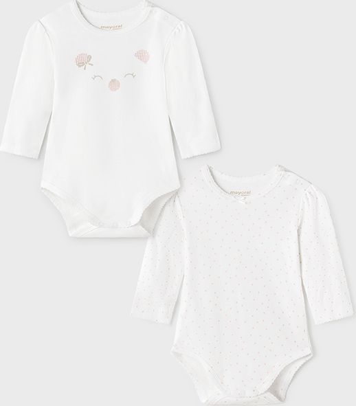 Mayoral kojenecké body s dlouhým rukávem set 2 ks 2701 - 067 Velikost: 55 - obrázek 1