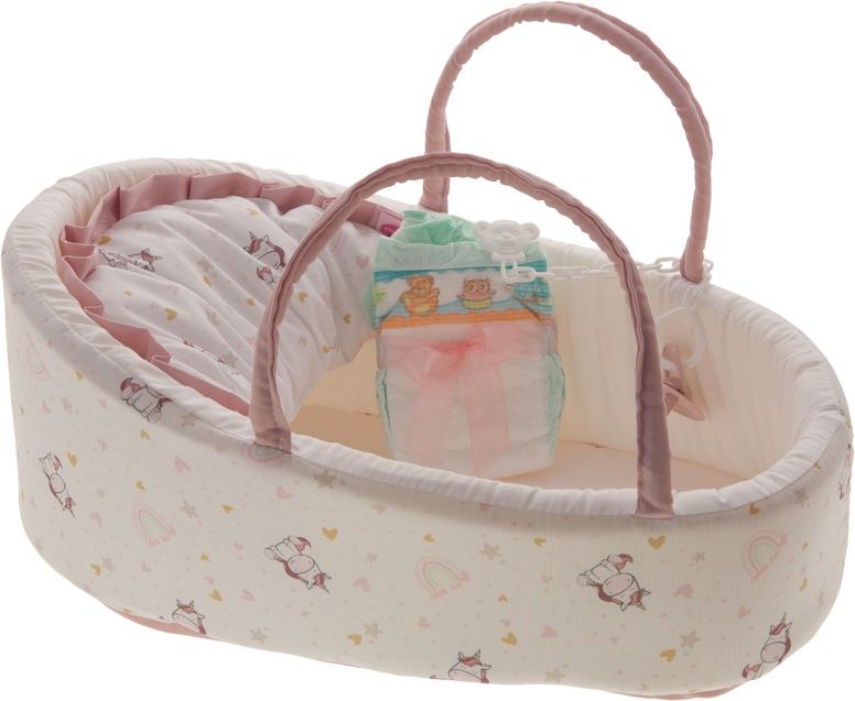 Přenosná taška s jednorožci - košík pro miminko 42 cm - růžový - obrázek 1