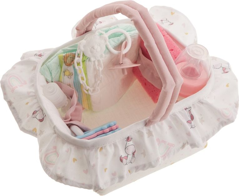 Sada doplňků pro miminko 40-42 cm v košíčku s jednorožci - obrázek 3