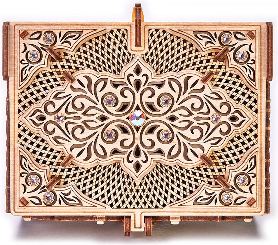 Wood Trick "Šperkovnice zdobená drahokamy od firmy Swarowski" - 3D dřevěné mechanické puzzle - obrázek 2