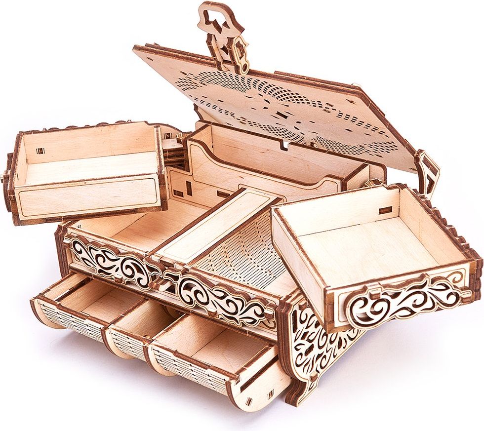 Wood Trick "Šperkovnice zdobená drahokamy od firmy Swarowski" - 3D dřevěné mechanické puzzle - obrázek 6