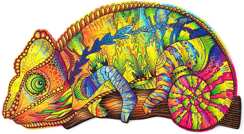 Wood Trick  "Barevný chameleon" - pestrobarevné 2D puzzle - obrázek 1
