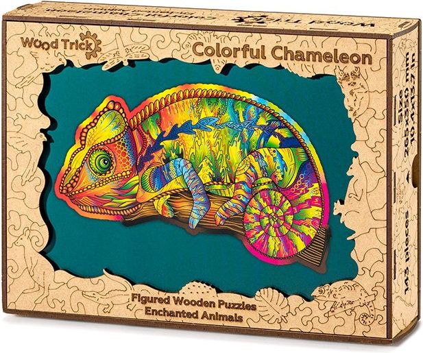 Wood Trick  "Barevný chameleon" - pestrobarevné 2D puzzle - obrázek 5