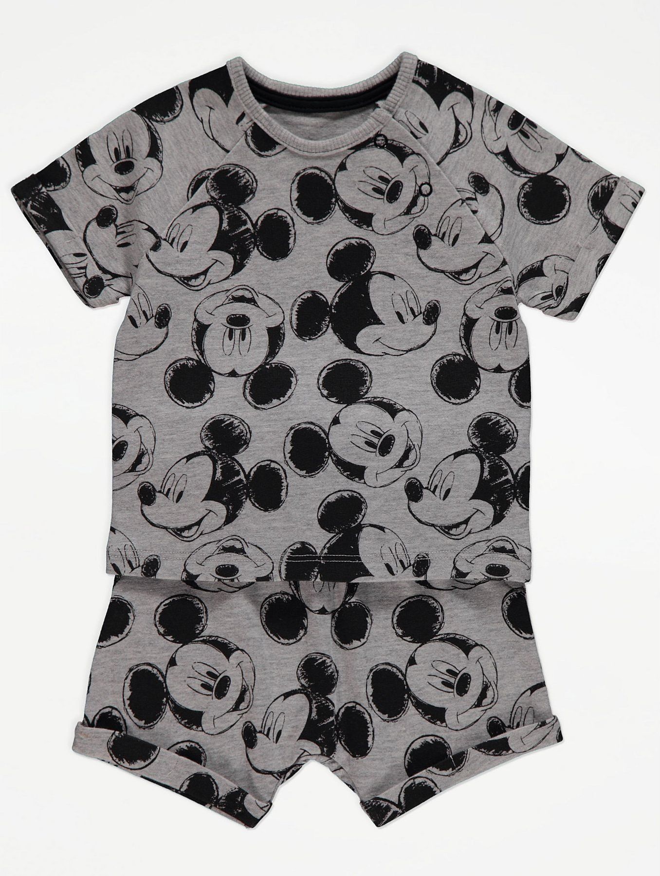 Kojenecké tričko a kraťásky GEORGE, šedé, motiv Mickey Mouse Velikost: 56 - 62cm (0 - 3 měsíce) - obrázek 1